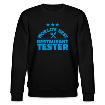 Restaurant tester - Stanley/Stella CHANGER Unisex Organic Sweatshirt - black - Front - Nik (191cm) & Marisol (170cm)