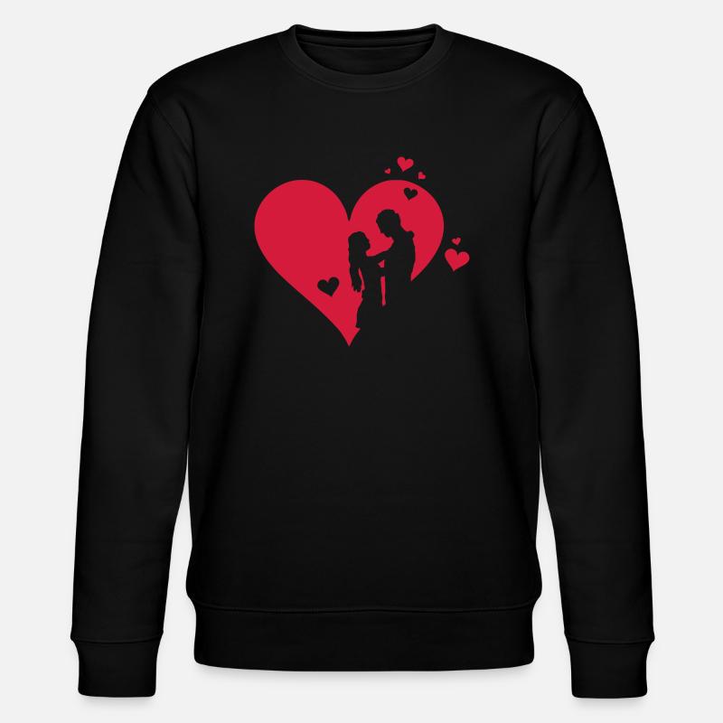 Liebe - Paar Herz - Stanley/Stella Unisex Bio-Sweatshirt CHANGER - Schwarz