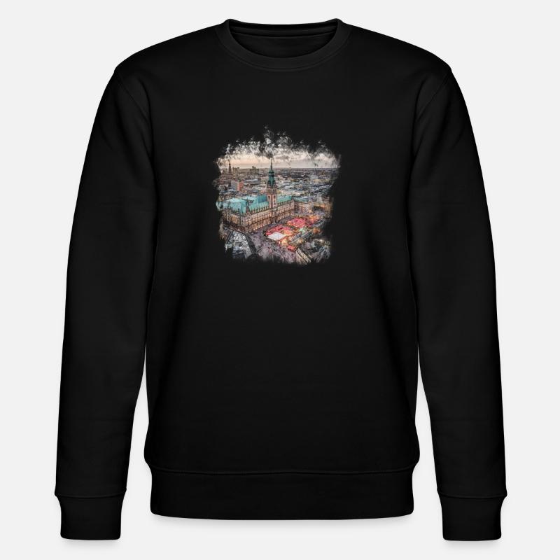 Hamburg - Stanley/Stella Unisex Bio-Sweatshirt CHANGER  - Schwarz