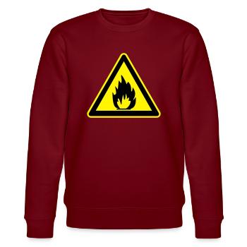 inflammable sign - Stanley/Stella Unisex Bio-Sweatshirt CHANGER  - Burgunderrot - Vorne - Nik (191cm) & Marisol (170cm)