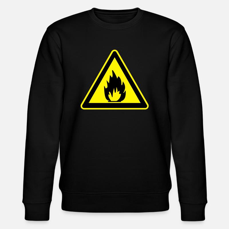 inflammable sign - Stanley/Stella Unisex Bio-Sweatshirt CHANGER  - Schwarz