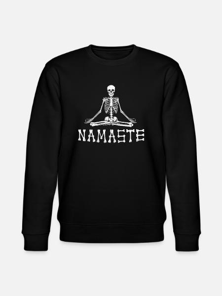 Namaste Yoga Meditation Skeleton - Stanley/Stella CHANGER Unisex Organic Sweatshirt - black