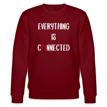 everything is connected liebe Verbindung Beziehung - Stanley/Stella Unisex Bio-Sweatshirt CHANGER  - Burgunderrot - Vorne - Nik (191cm) & Marisol (170cm)