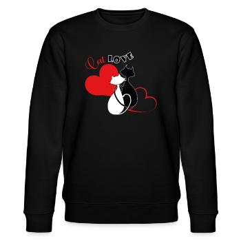Amour du chat - Sweat bio CHANGER Stanley/Stella Unisexe - noir - Devant - Nik (191cm) & Marisol (170cm)