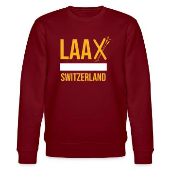Laax Dream Resort Graubünden Laax - Stanley/Stella CHANGER Unisex Organic Sweatshirt - burgundy - Front - Nik (191cm) & Marisol (170cm)