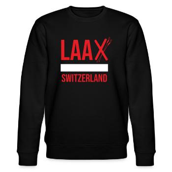 Laax Switzerland Skifahrer Kapuzenpullover - Stanley/Stella Unisex Bio-Sweatshirt CHANGER  - Schwarz - Vorne - Nik (191cm) & Marisol (170cm)