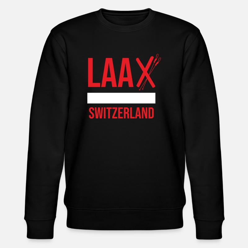 Laax Switzerland Skifahrer Kapuzenpullover - Stanley/Stella Unisex Bio-Sweatshirt CHANGER  - Schwarz