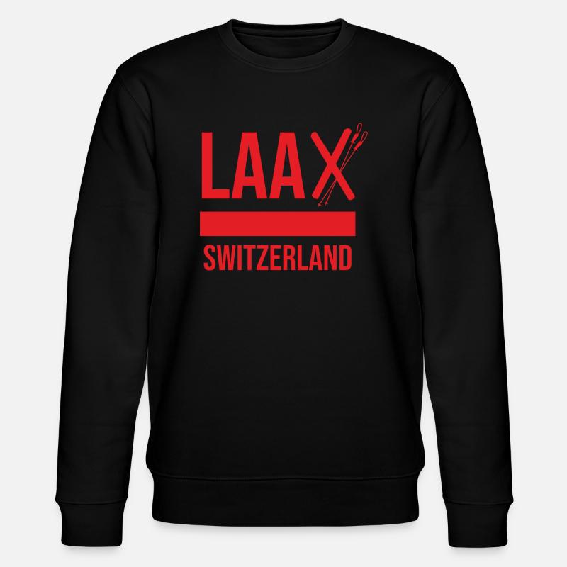 Laax Graubünden Souvenir - Stanley/Stella Unisex Bio-Sweatshirt CHANGER  - Schwarz
