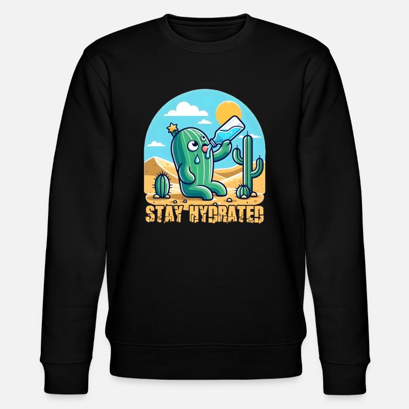 Cactus Restez hydraté - Sweat bio CHANGER Stanley/Stella Unisexe - noir