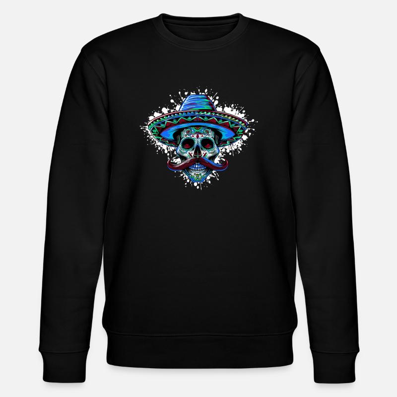 Crâne Mexicain Sombrero - Sweat bio CHANGER Stanley/Stella Unisexe - noir