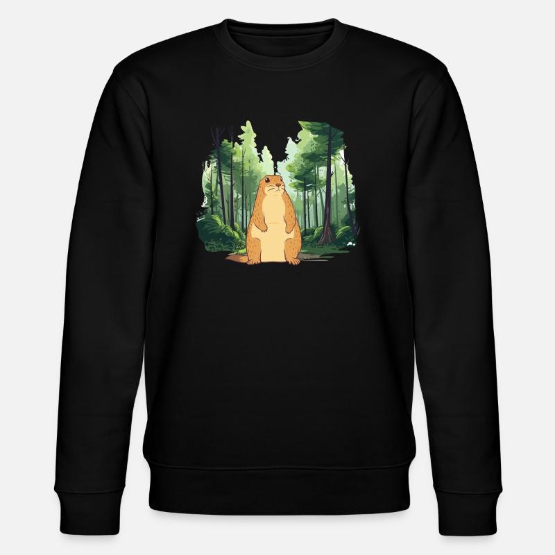 Strong groundhog nature landscape - Stanley/Stella CHANGER Unisex Organic Sweatshirt - black