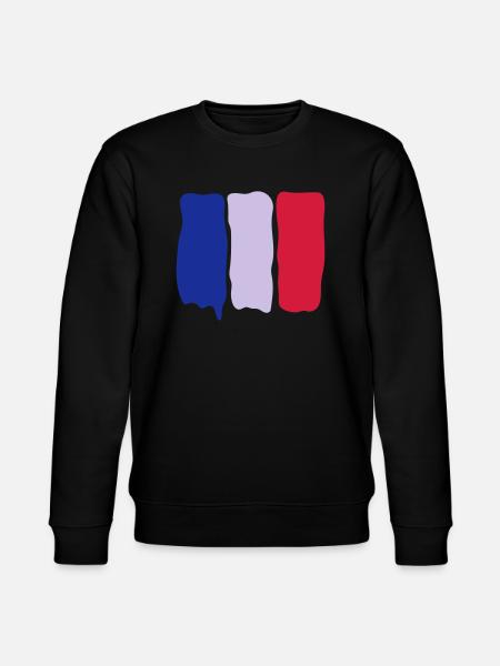 French flag runny paint - Stanley/Stella CHANGER Unisex Organic Sweatshirt - black
