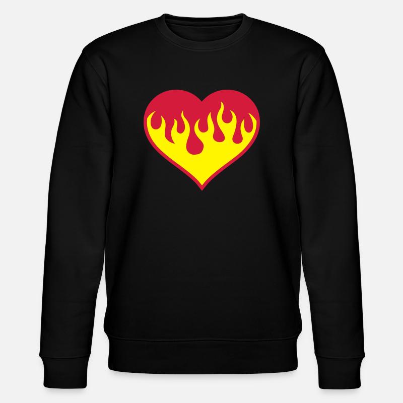 Flammendes Herz - Stanley/Stella Unisex Bio-Sweatshirt CHANGER  - Schwarz