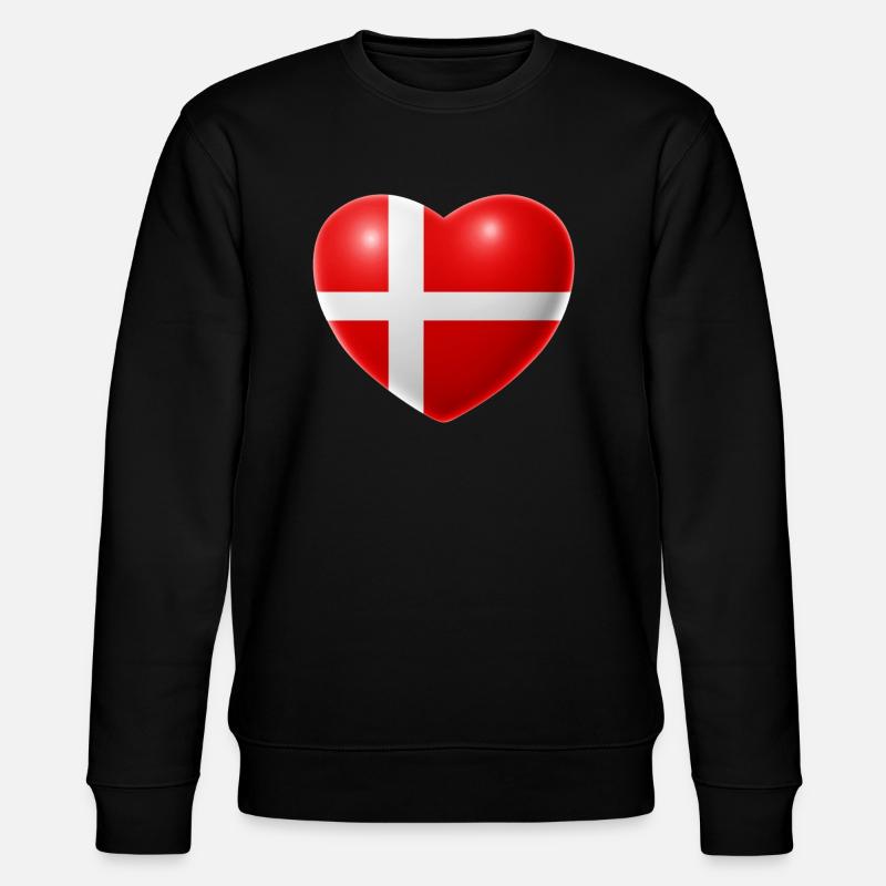 Herz (Dänemark / Danmark) - Stanley/Stella Unisex Bio-Sweatshirt CHANGER  - Schwarz