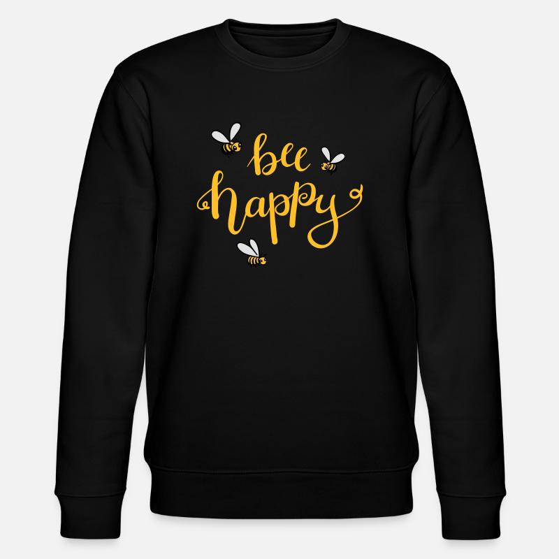 bee happy - Stanley/Stella Unisex Bio-Sweatshirt CHANGER  - Schwarz