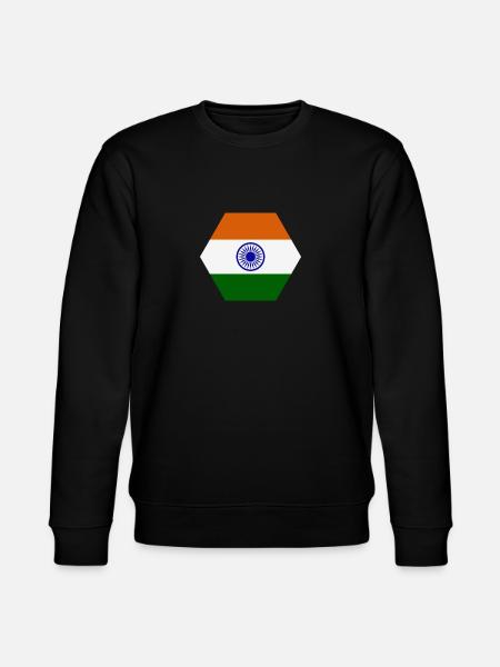 india flag - Stanley/Stella CHANGER Unisex Organic Sweatshirt - black