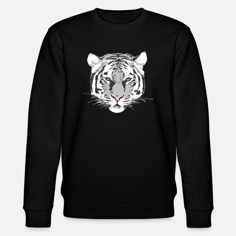 weißer Tiger - Stanley/Stella Unisex Bio-Sweatshirt CHANGER  - Schwarz