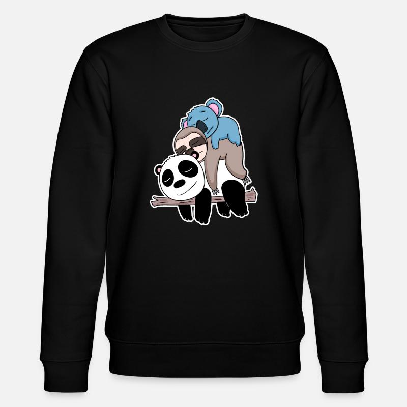 Panda sloth and koala - Stanley/Stella CHANGER Unisex Organic Sweatshirt - black