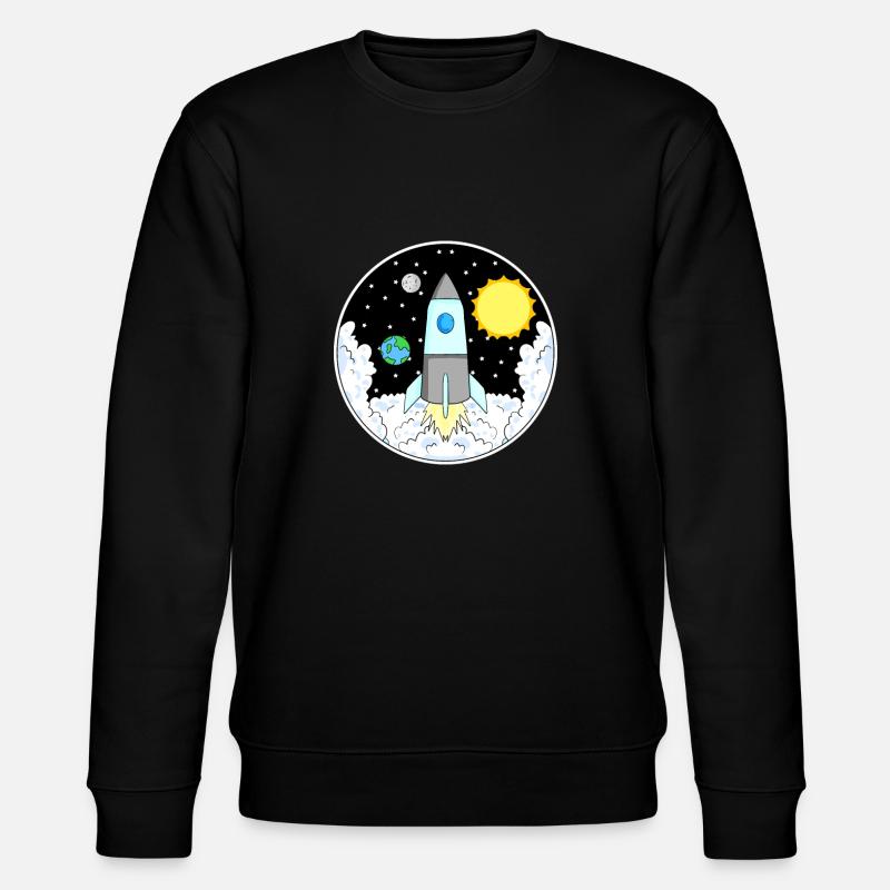 Rakete Weltall - Stanley/Stella Unisex Bio-Sweatshirt CHANGER  - Schwarz