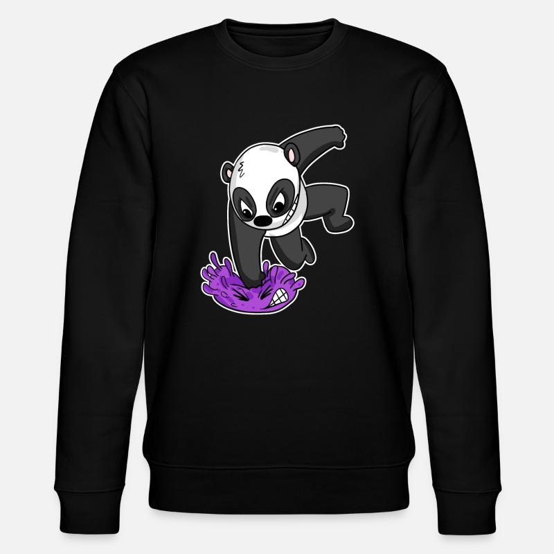 Panda Virus Kampf - Stanley/Stella Unisex Bio-Sweatshirt CHANGER  - Schwarz