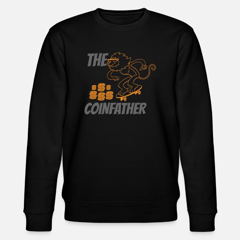 Bitcoin und Krypto, Coinfather - Stanley/Stella Unisex Bio-Sweatshirt CHANGER  - Schwarz