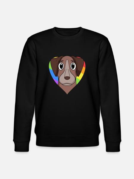 Gay Rainbow Pointer Dog - Stanley/Stella CHANGER Unisex Organic Sweatshirt - black