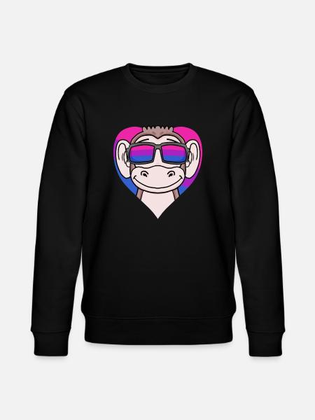Bisexual Monkey Gift - Stanley/Stella CHANGER Unisex Organic Sweatshirt - black