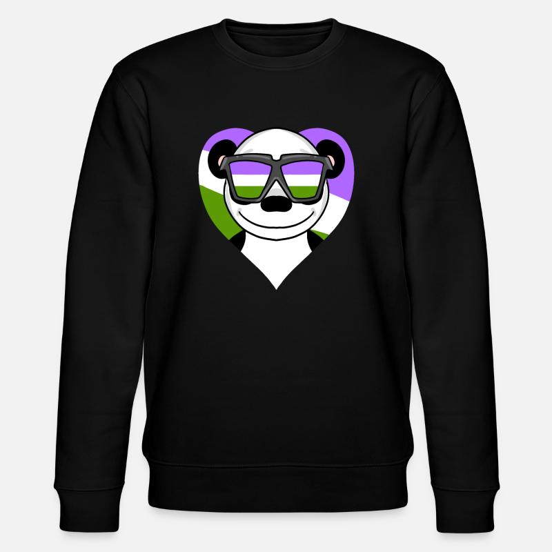 Genderqueer Panda - Stanley/Stella Unisex Bio-Sweatshirt CHANGER  - Schwarz