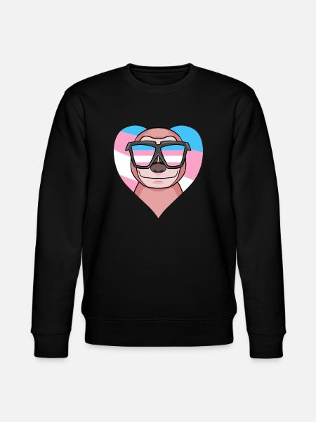 Transgender Transsexual Sloth Gift - Stanley/Stella CHANGER Unisex Organic Sweatshirt - black