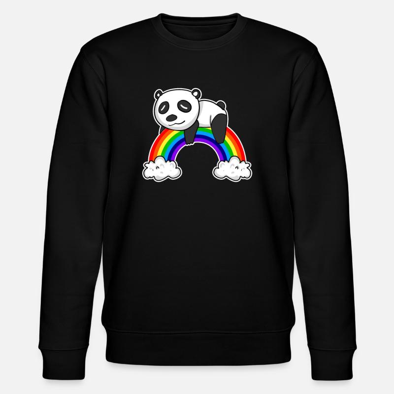 Rainbow Panda - Stanley/Stella CHANGER Unisex Organic Sweatshirt - black