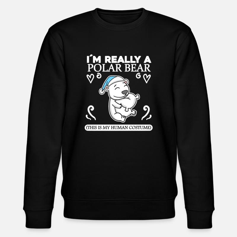 Ours blanc - Sweat bio CHANGER Stanley/Stella Unisexe - noir