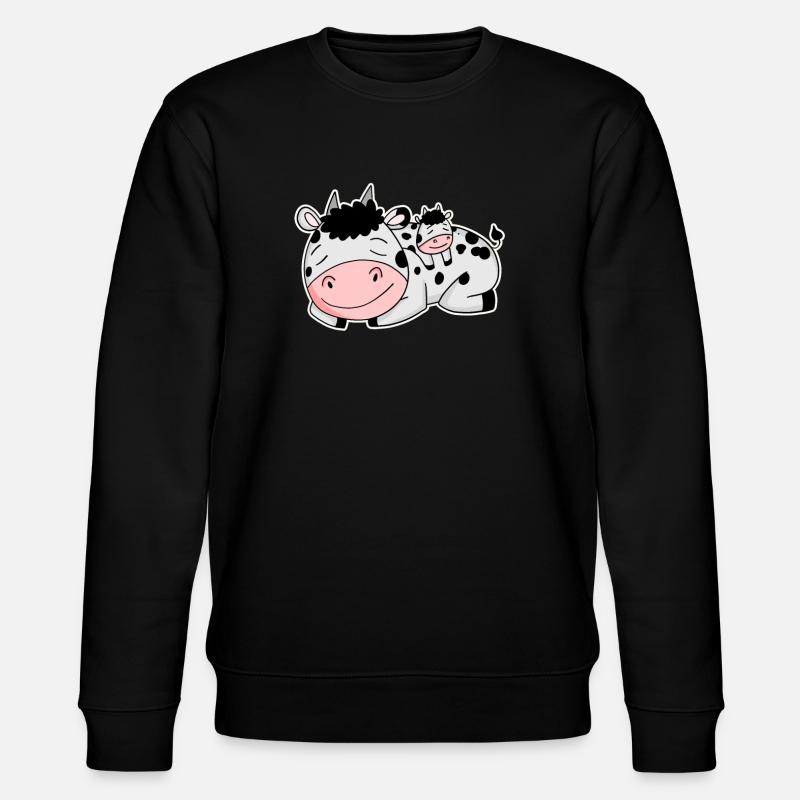 Vache avec bébé vache - Sweat bio CHANGER Stanley/Stella Unisexe - noir