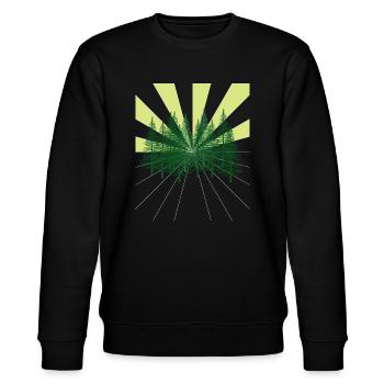 Rays Forest Fir Wilderness Ecology Atom Environment - Stanley/Stella CHANGER Unisex Organic Sweatshirt - black - Front - Nik (191cm) & Marisol (170cm)