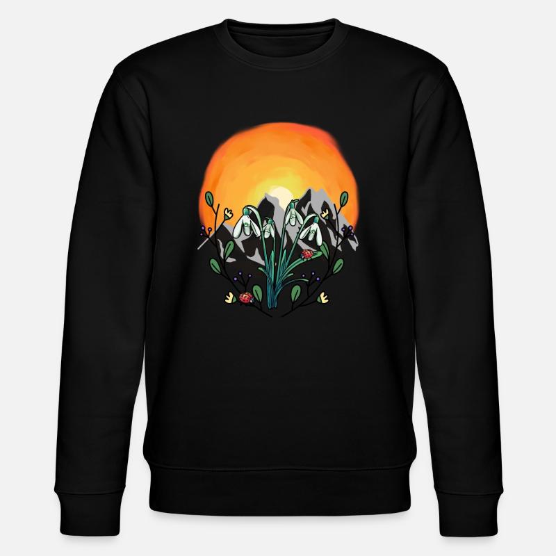 Sunshine Spring Snowdrop Austria - Stanley/Stella CHANGER Unisex Organic Sweatshirt - black