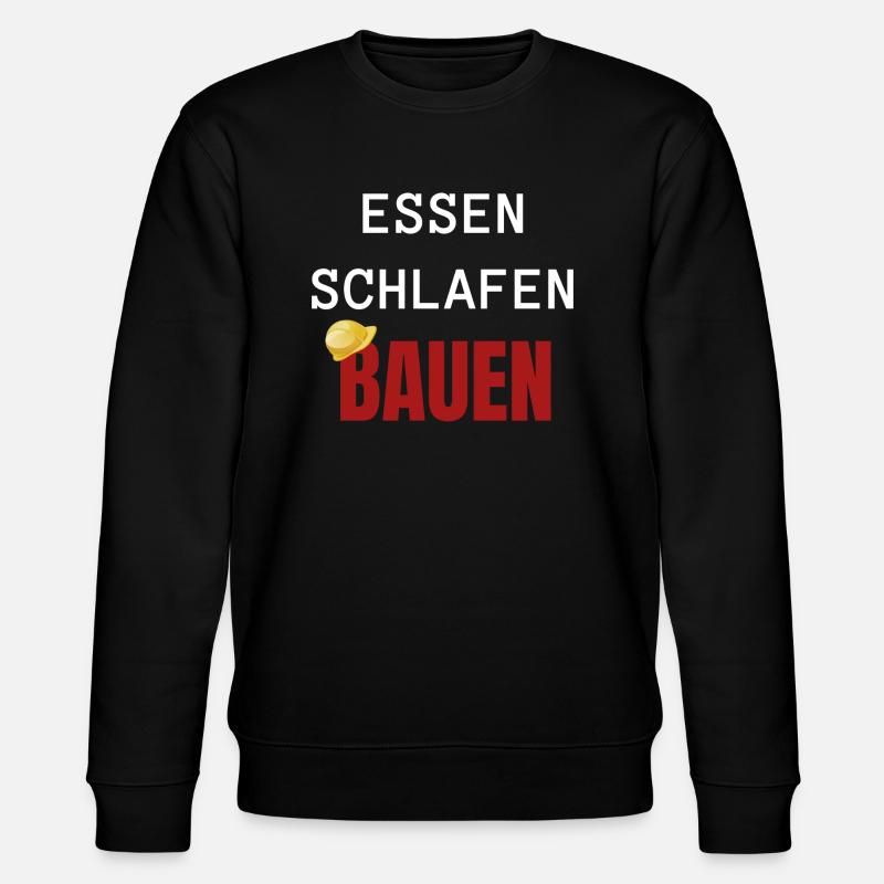 ESSEN SCHLAFEN BAUEN - Stanley/Stella Unisex Bio-Sweatshirt CHANGER - Schwarz