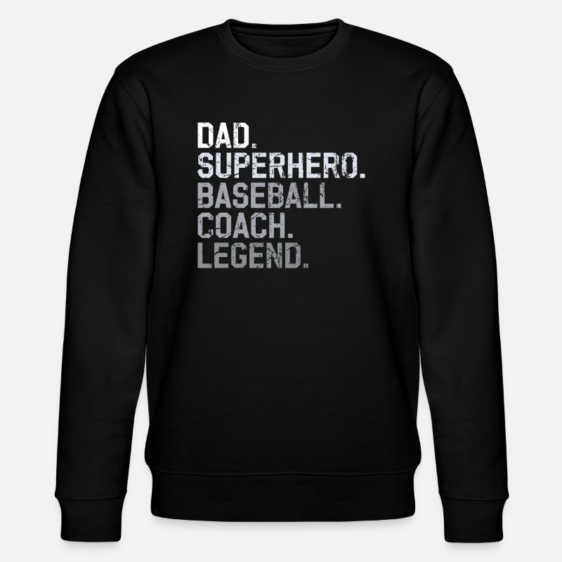 Baseballtrainer Papa - Stanley/Stella Unisex Bio-Sweatshirt CHANGER  - Schwarz