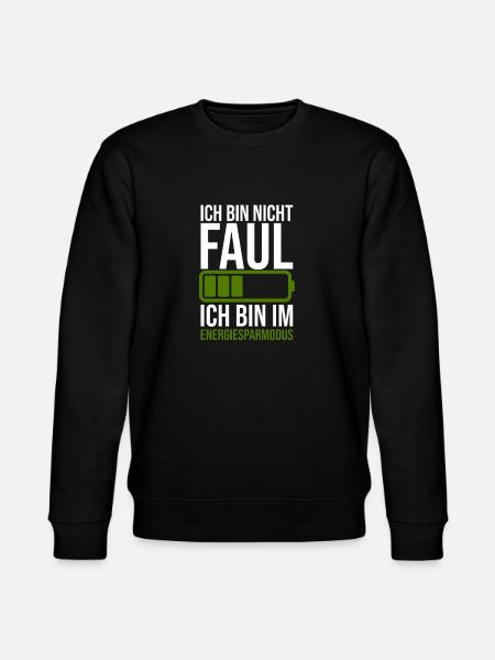 Lustiger Spruch Faulheit - Energiesparmodus - Stanley/Stella Unisex Bio-Sweatshirt CHANGER  - Schwarz