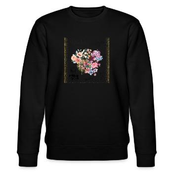 Flower Power Junggesellinnenabschied - Bride to be - Stanley/Stella Unisex Bio-Sweatshirt CHANGER  - Schwarz - Vorne - Nik (191cm) & Marisol (170cm)