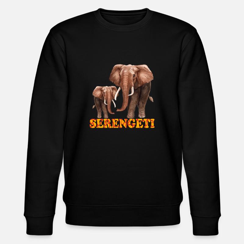 Serengeti-Elefant Serengeti Elephant - Stanley/Stella Unisex Bio-Sweatshirt CHANGER  - Schwarz