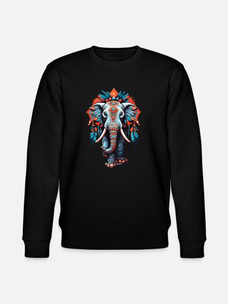 Elephant Spirituel Mandala Dream Catcher Design - Stanley/Stella økologisk unisex-sweatshirt CHANGER  - sort