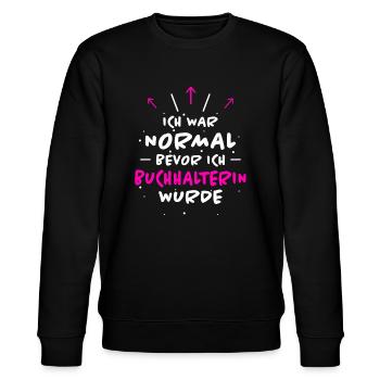 Buchhalterin Spruch Lustiges Buchhalterin Geschenk - Stanley/Stella Unisex Bio-Sweatshirt CHANGER  - Schwarz - Vorne - Nik (191cm) & Marisol (170cm)