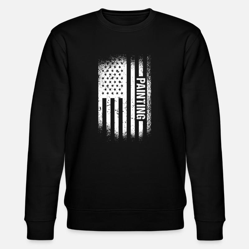 Painter Us Flag Painting - Stanley/Stella CHANGER Unisex Organic Sweatshirt - black