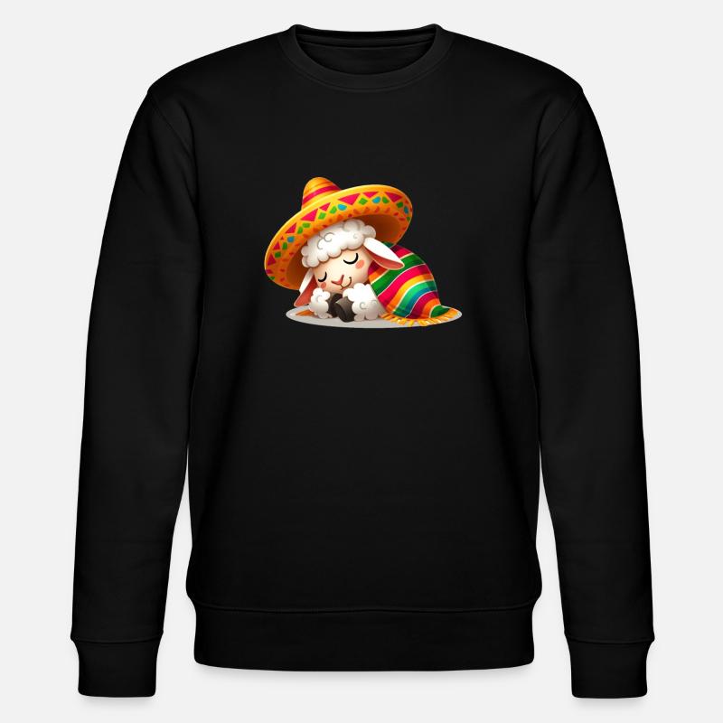 Sleeping Cinco de Mayo Sheep - Stanley/Stella CHANGER Unisex Organic Sweatshirt - black