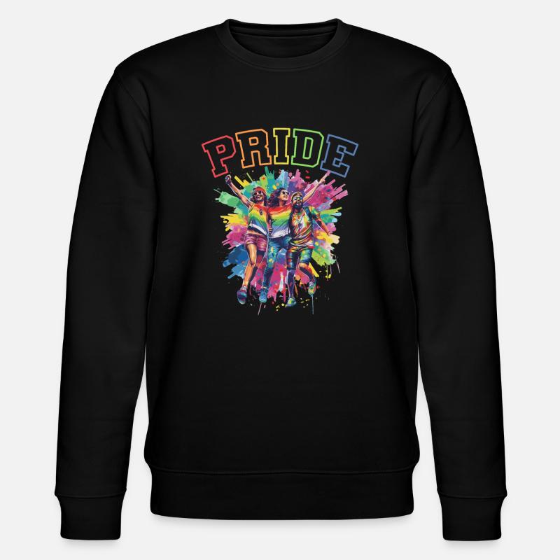 Rainbow Connection Embrace, Happy Pride - Stanley/Stella Unisex Bio-Sweatshirt CHANGER  - Schwarz