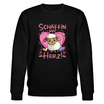 Schäffin | Beste Chefin Abteilungsleiterin - Stanley/Stella Unisex Bio-Sweatshirt CHANGER  - Schwarz - Vorne - Nik (191cm) & Marisol (170cm)