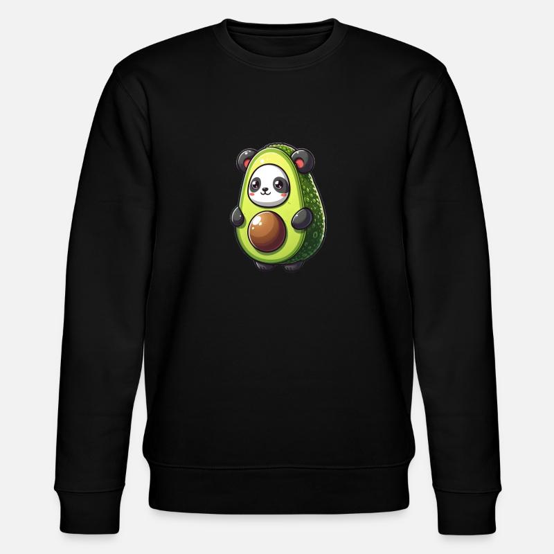 Panda im Avocado-Kostüm - Stanley/Stella Unisex Bio-Sweatshirt CHANGER  - Schwarz