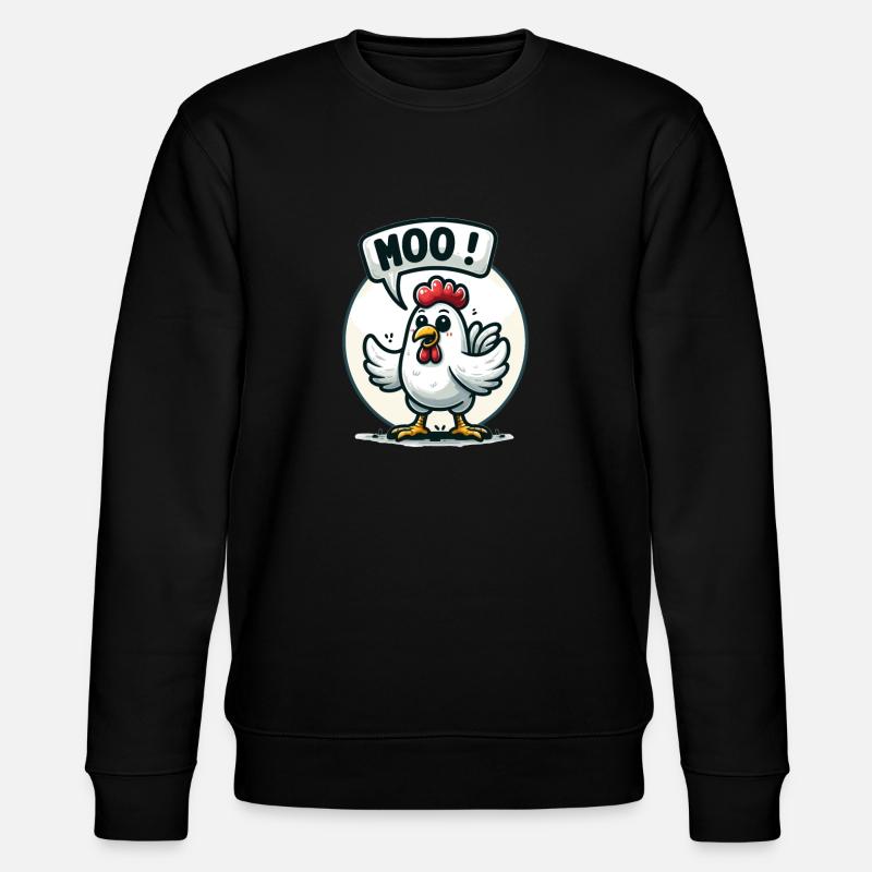 Das Huhn macht Muh - Stanley/Stella Unisex Bio-Sweatshirt CHANGER - Schwarz