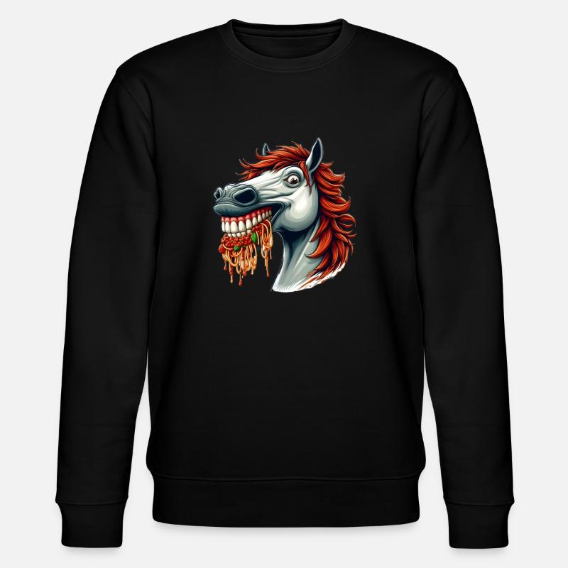Cheval amoureux des pâtes - Sweat bio CHANGER Stanley/Stella Unisexe - noir