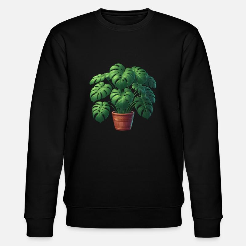 Wunderschöne Monstera Pflanze - Stanley/Stella Unisex Bio-Sweatshirt CHANGER  - Schwarz