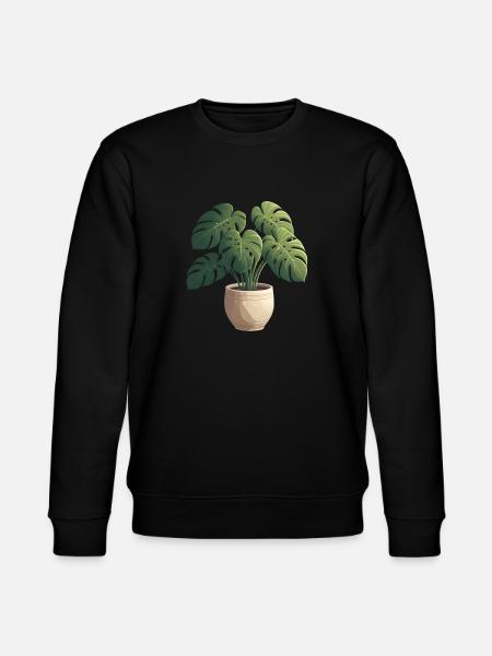 Wunderschöne Monstera Pflanze - Stanley/Stella Unisex Bio-Sweatshirt CHANGER  - Schwarz